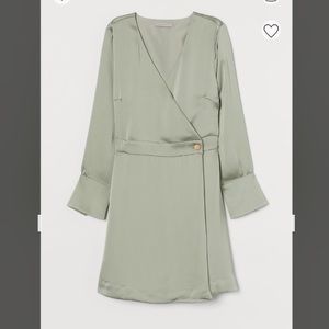 Sage green wrap dress